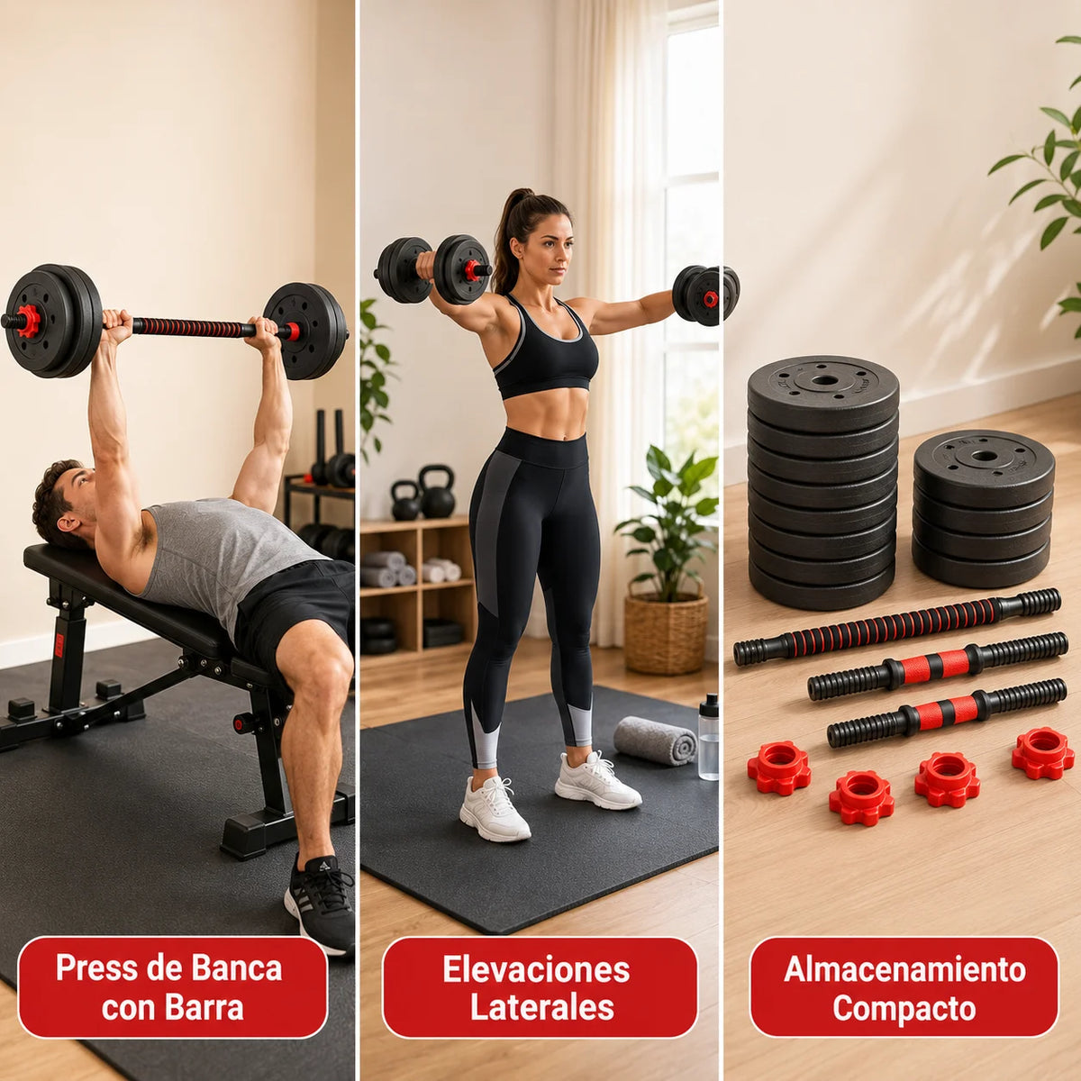 Dumbbells and Weight Kit 10kg 15kg 20kg 30kg 40kg, 2-in-1 Weight Set with Straight Bar and Coated Discs, Dumbbells for Home Fitness, Bodybuilding, Strength Training, Gym and Sports Exercises
